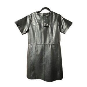 Chic Black Leather Mini Dress